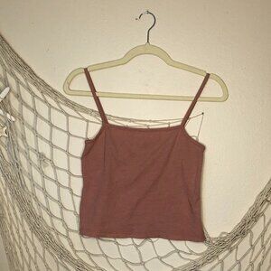 John Galt BRANDY MELVILLE Dusty Pink Faye Tank Top One Size